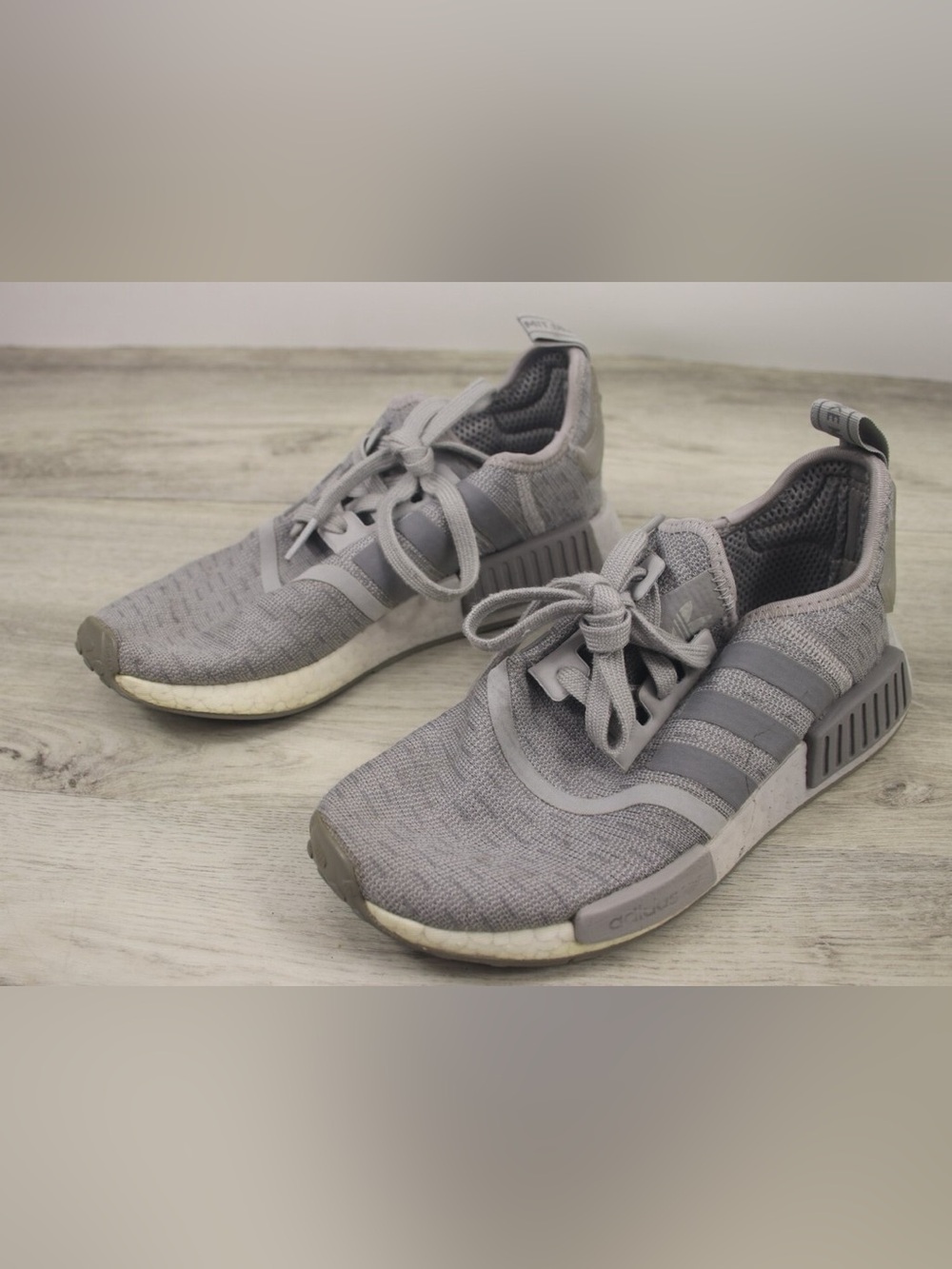 adidas Light Gray Knit Trainer Sneakers